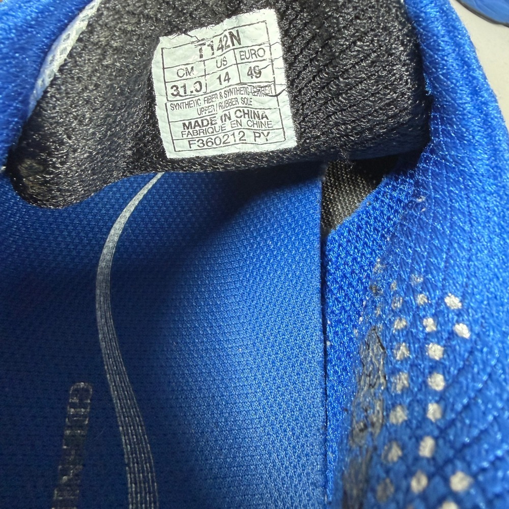 Asics Gel-Nimbus 13 Mens Running Shoes White‎ Blue Black Sneakers T134N - Picture 2 of 16